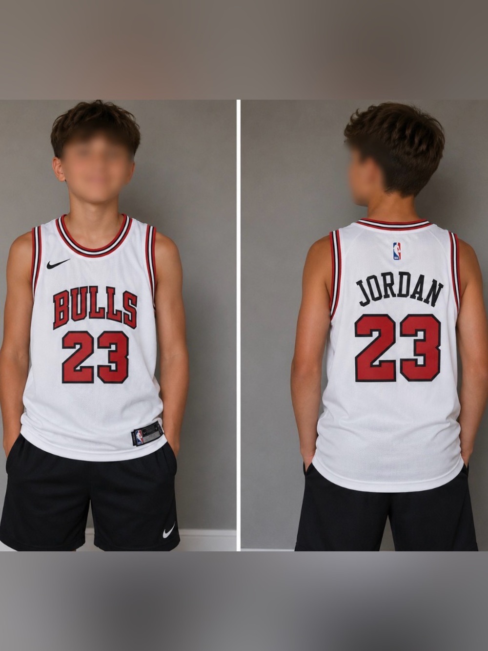 Michael Jordan Bulls #23 White Basketball Kids Jersey Youth Large 14/16